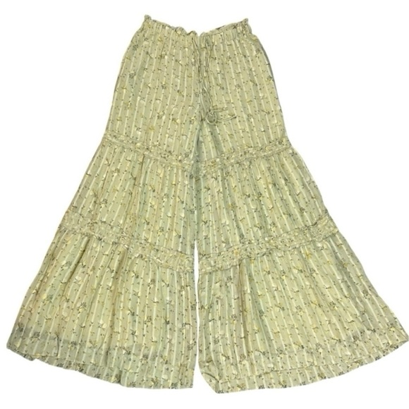 Free People Dainty Ethereal Cottage Prairie Tiered Wide Leg Pants Size Large NEW - Picture 6 of 15